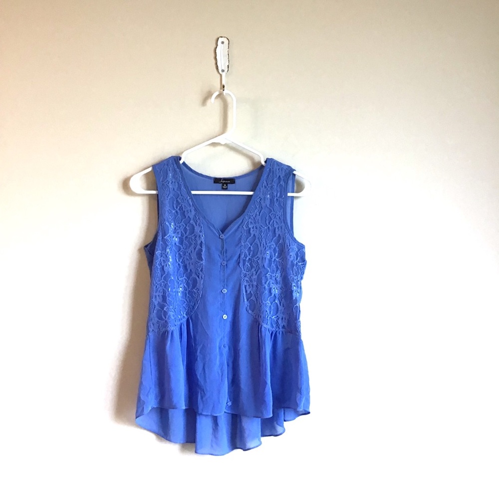 Soprano Beautiful blue sheer lace blouse - Picture 3 of 5